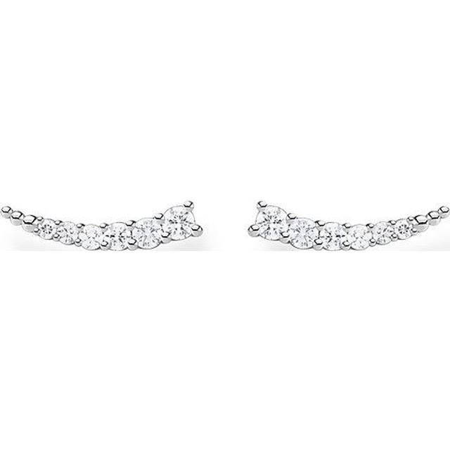 Thomas Sabo Womens White Climber Sterling-silver and Zirconia Earrings - WHITE