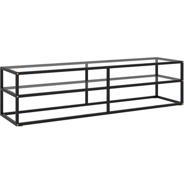 (transparent, 160 x 40 x 40 cm) vidaXL TV Cabinet with Marble Glass Entertainment Centre TV Stand TV Unit