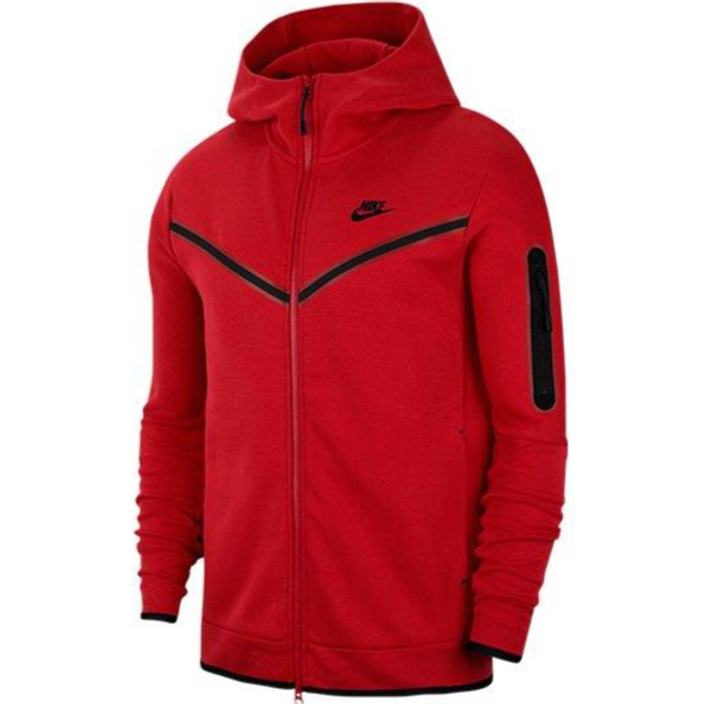 Nike CU4489-657 M NSW TCH FLC Hoodie FZ WR University Långärmad Röd/Black 3XL-T
