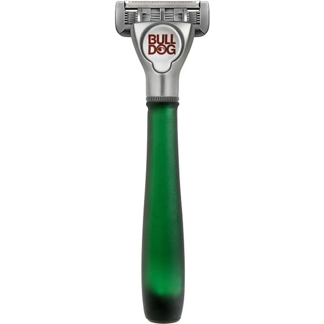 Bulldog – Original – Grön rakhyvel med glashandtag-Ingen färg