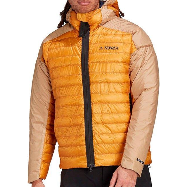 Men's Terrex Down Jacket with Zip Hood in Black ADIDAS S gul