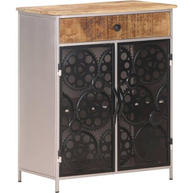 vidaXL Sideboard 60x35x75 cm Rough Mango Wood & Iron - Brown