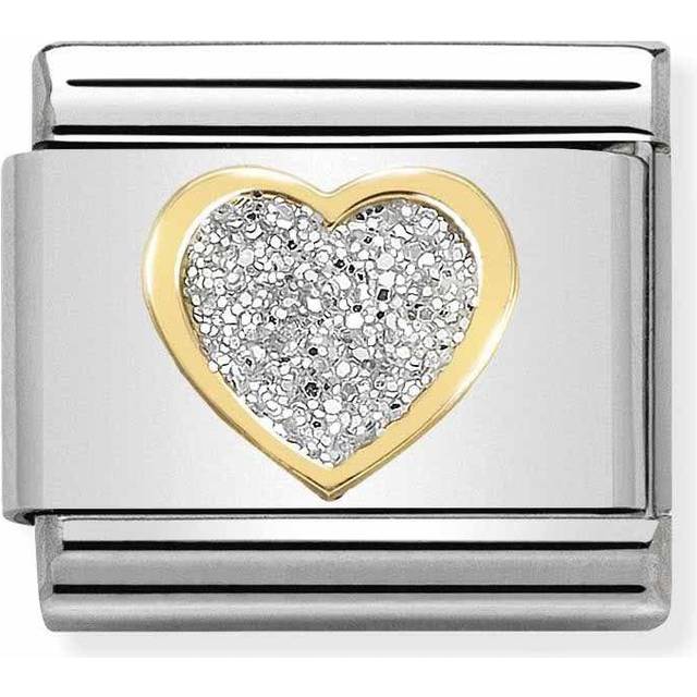 Nomination Classic Gold Silver Glitter Heart Love &amp; Hearts Charms