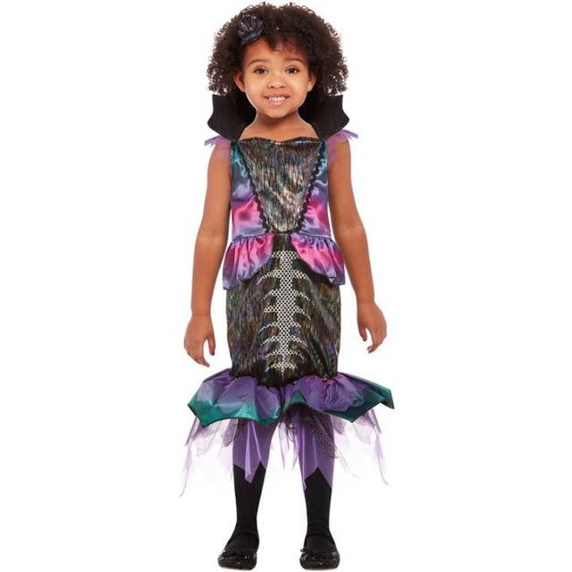 Dark mermaid girls fancy dress costume toddler age 3-4