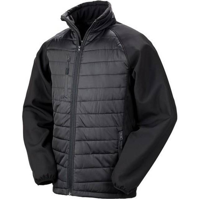 (XL, Black/Black) Result Mens Black Compass Padded Soft Shell Jacket