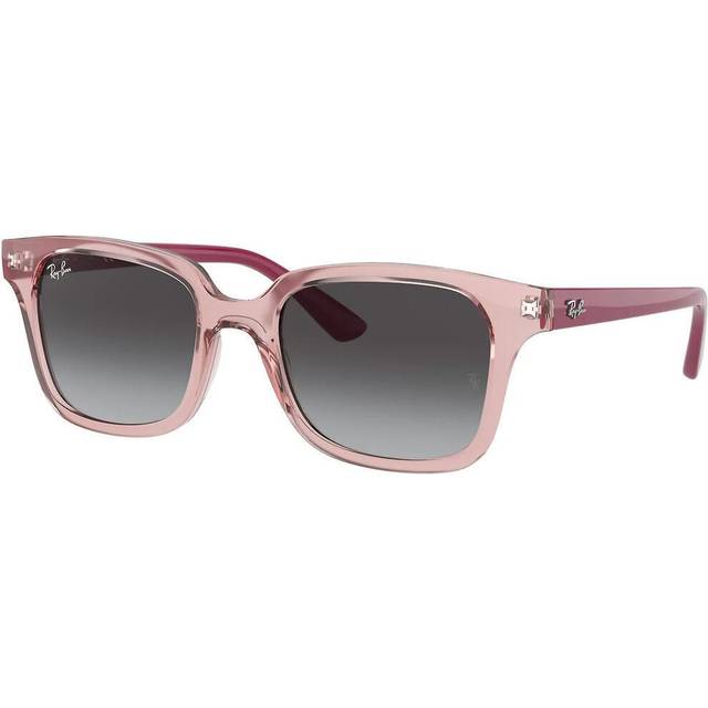 Ray - Ban Barn RJ9071S 70678G Solglasögon Injicerad Rosa Grå Fyrkantig Normal Skuggad