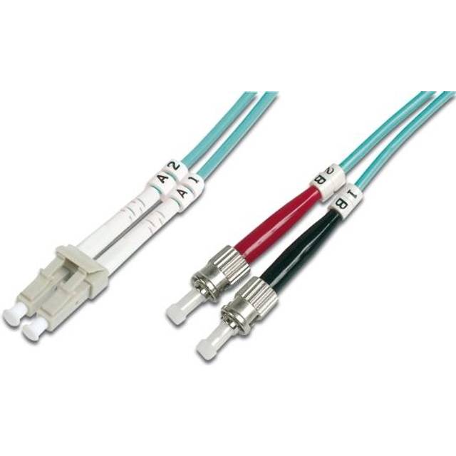 FO patch cord, duplex, LC to ST MM OM3 50/125 µ, 1 m