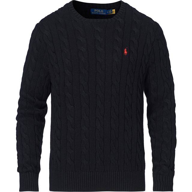 Polo Ralph Lauren Cotton Cable Crew Neck Pullover - Black