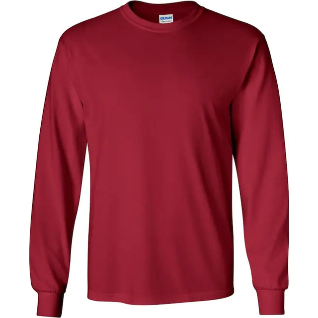Gildan Ultra Cotton Adult Long Sleeve T Shirt 2400 Cardinal XL Colour: