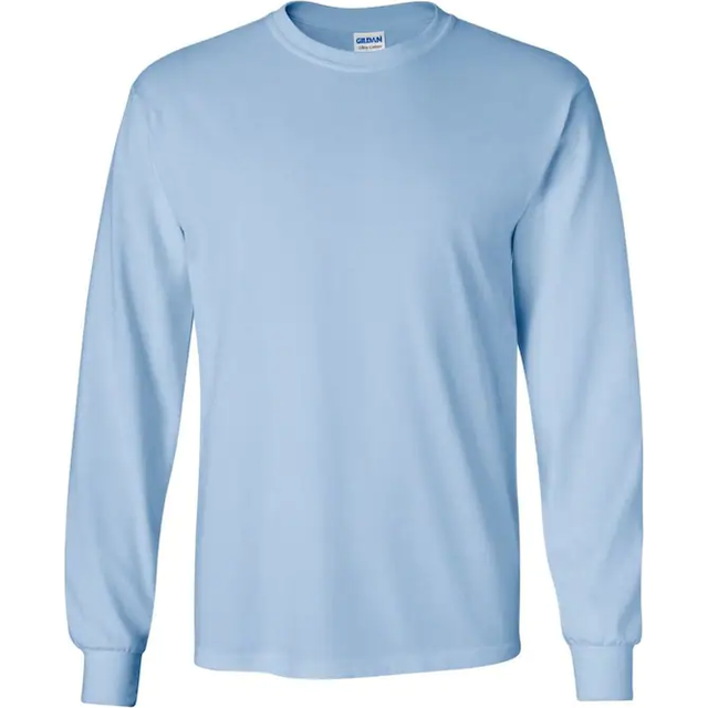 Gildan Ultra Cotton Adult Long Sleeve T Shirt 2400 Light Blue S Colour