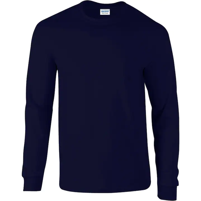 Gildan Ultra Cotton Adult Long Sleeve T Shirt 2400 Navy XL Colour: Nav