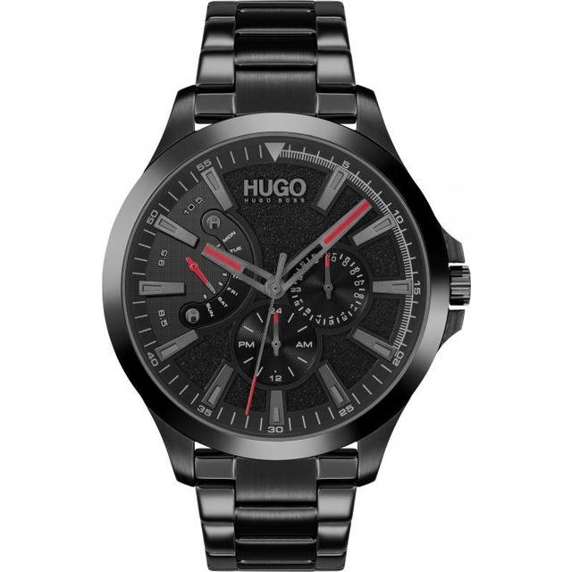 HUGO Men&apos;s Black Ion Plated LEAP Watch 1530175