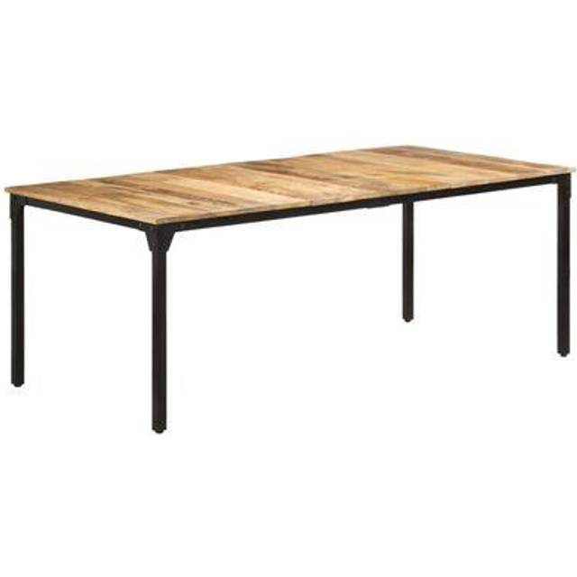 vidaXL Dining Table 200x100x76 cm Rough Mango Wood - Brown