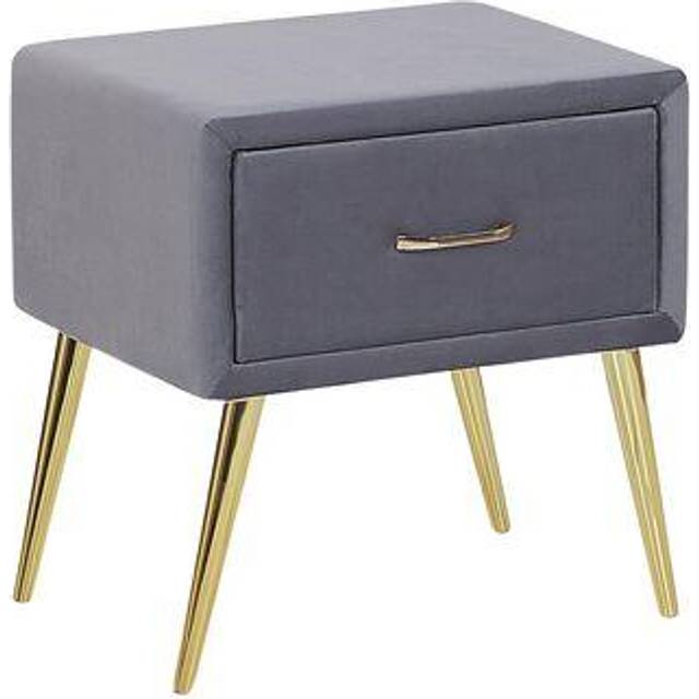 1 Drawer Bedside Table FLAYAT Velvet Mustard