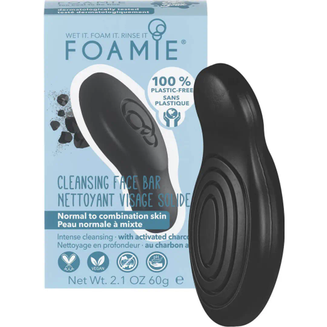 Foamie Face Bar For Normal To Combination Skin With Activated Charcoal