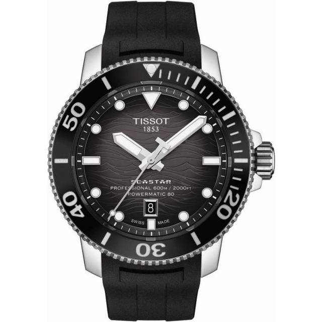 TISSOT Seastar 2000 Professional Powermatic 80 46MM Rubber Men's Watch T120.607.17.441.00 / T1206071744100 - Gray - 46 mm