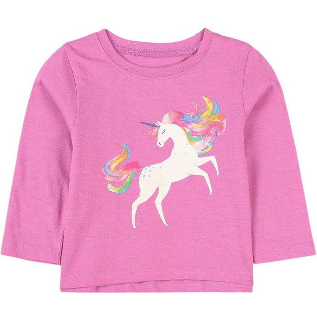 Hatley Långärmad t-shirt för flickor, Prancing enhörning, 9-12 månader