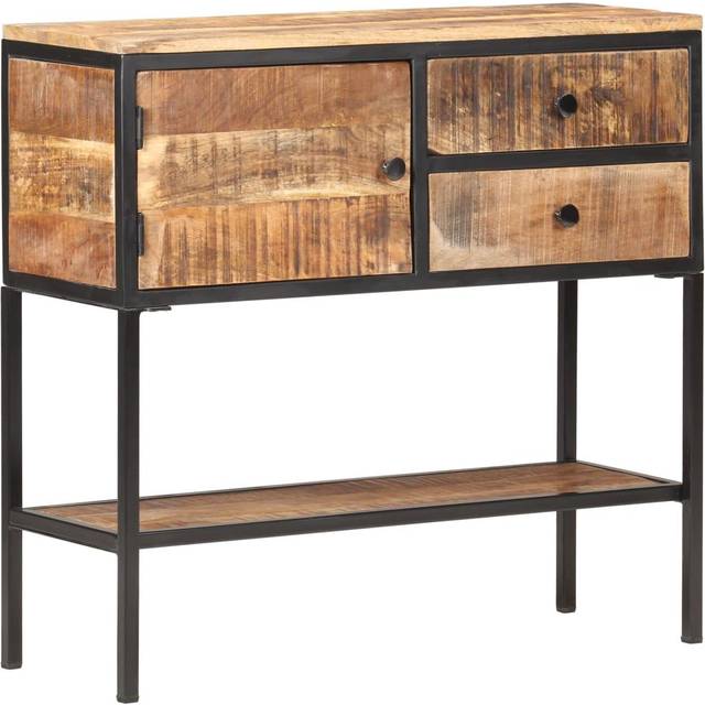 vidaXL Sideboard 85x30x80 cm Rough Mango Wood - Brown