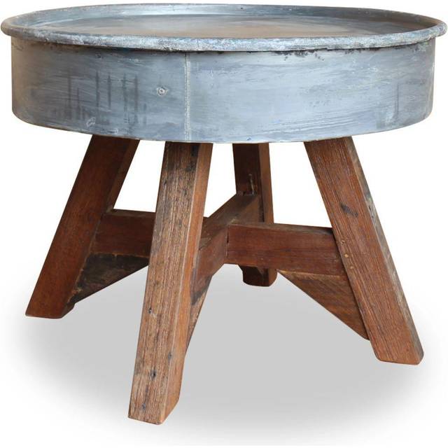 Soffbord i massivt återvunnet trä 60x45 cm vit