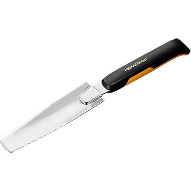 Fiskars planteringsspade för djuprotat ogräs, längd: 39,6 cm, svart/orange, Rostfritt stål/plast, Xact, 1027046