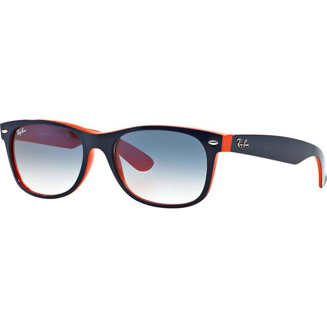 Ray Ban New Wayfarer Color Mix Light Blue Gradient Unisex Sunglasses RB2132 789/3F 52 - Orange (Size 52)