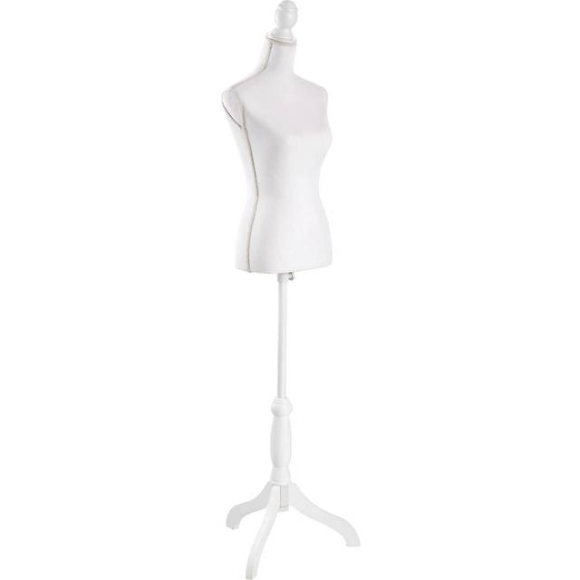 Tectake Tailors Dummy Female Mannequin Torso With Wooden Stand - White, White
