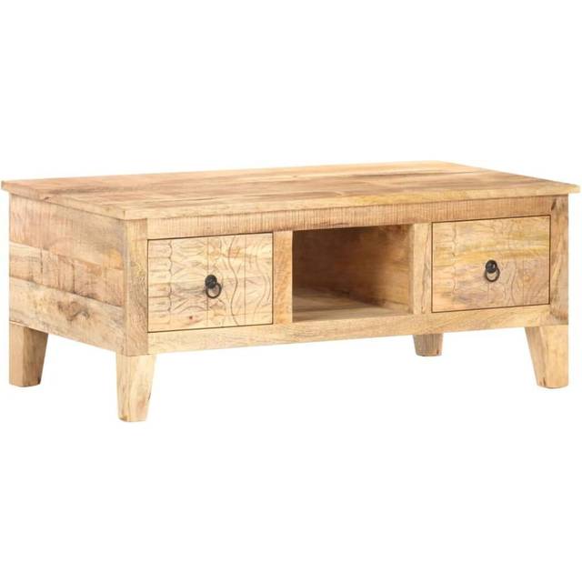 vidaXL Coffee Table 100x55x40 cm Rough Acacia Wood - Multicolour