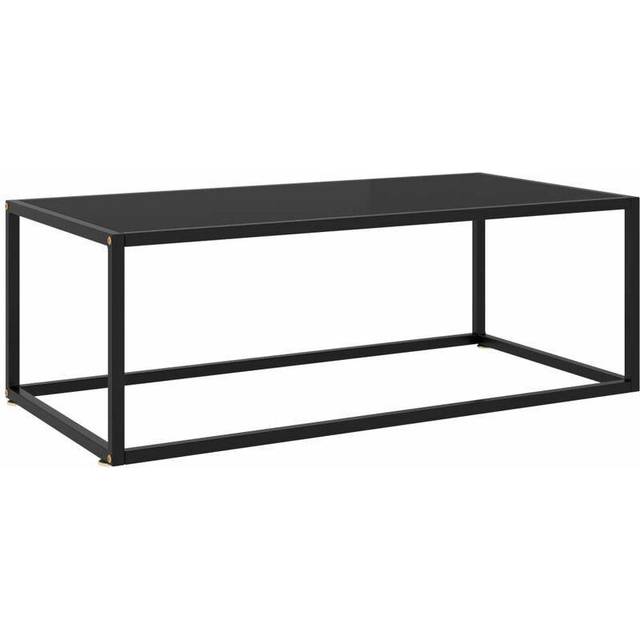 vidaXL Coffee Table Black with Black Glass 100x50x35 cm