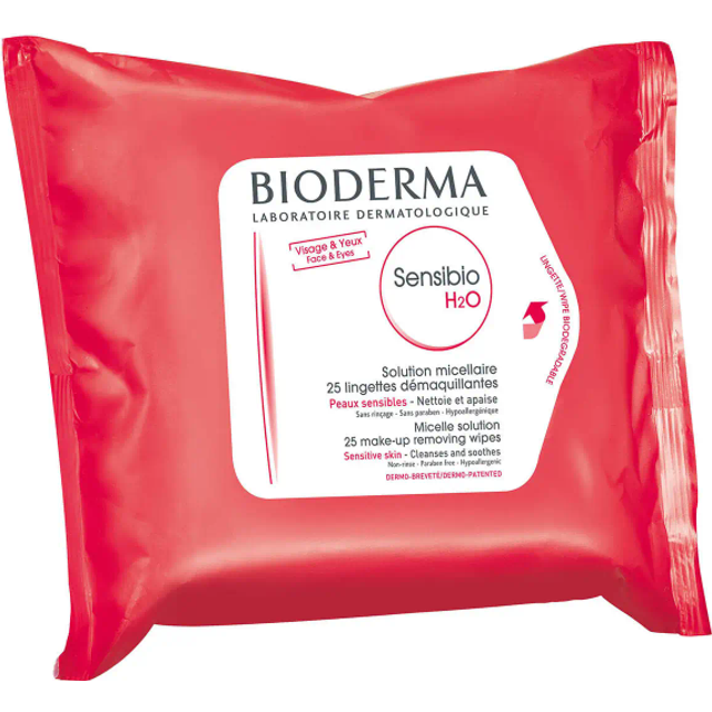 Bioderma Sensibio H2O Micelle Solution Make-up Removing Wipes - 25 Pack