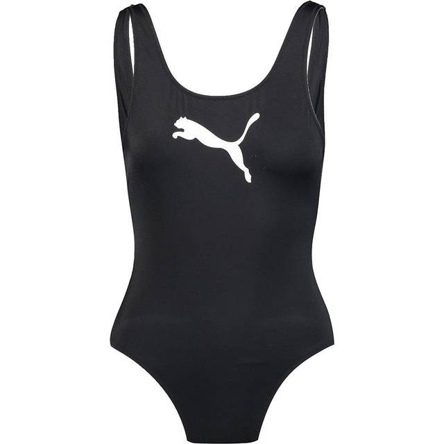 PUMA Swim Women's 1 Piece Swimsuit, Black, size Small (Small)