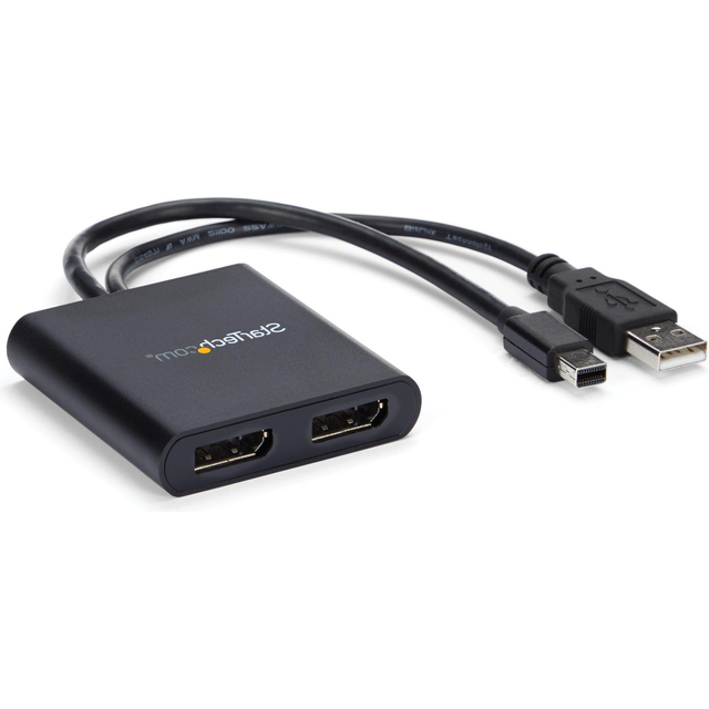 StarTech.com 2-Port Multi Monitor Adapter - Mini DisplayPort to 2x DisplayPort MST Hub - Dual 4K 30Hz - Video Splitter for Extended Desktop Mode on Windows PCs Only - mDP 1.2 to 2x DP