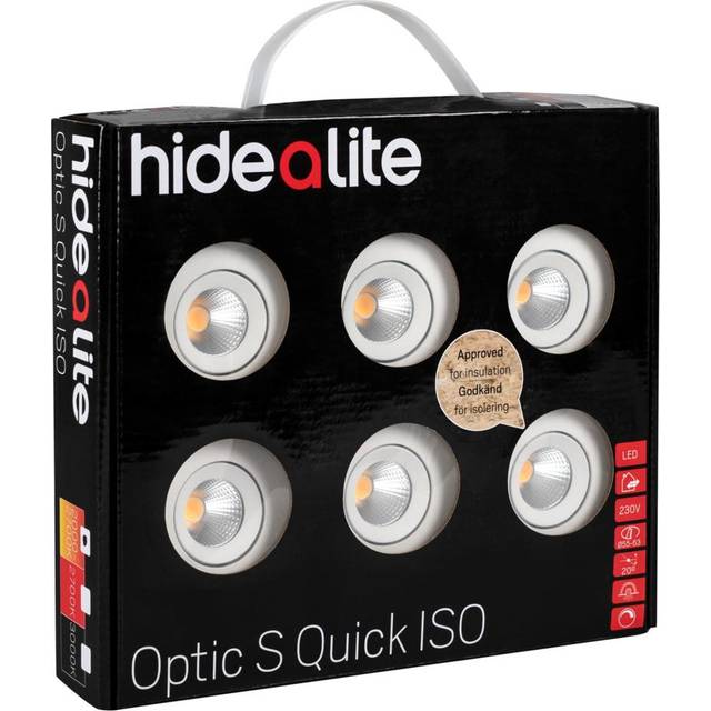Hide-a-Lite DL Optic S Quick Downlight 6-pack, vit 2700K