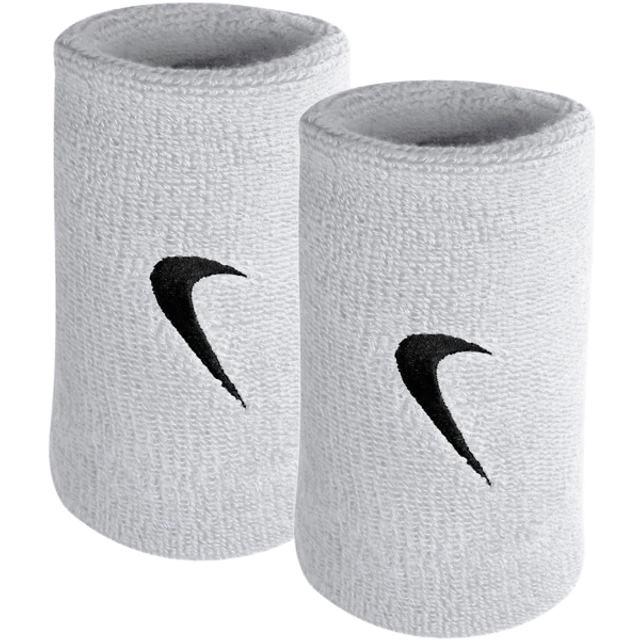 Sponge cuffs Nike swoosh doublewide - Blanc