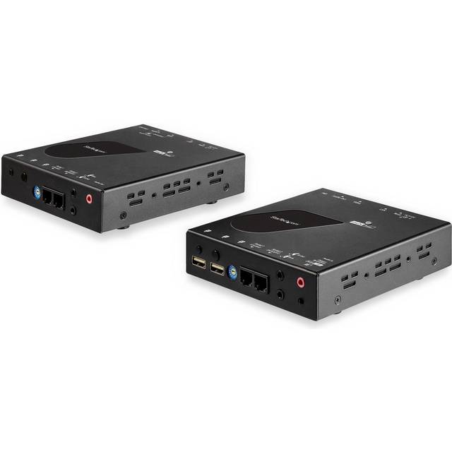 StarTech.com HDMI KVM Extender over IP Network - 4K 30Hz HDMI 2.0 and USB over IP LAN or Cat5e/Cat6 Ethernet Cable (100m/330ft) - Remote KVM Switch/Console Transmitter/Receiver Extender Kit