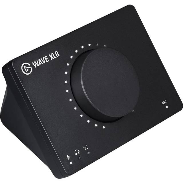 Elgato Wave XLR - ljudmixer, 75 db förförstärkare för XLR-mikrofon till USB-C, ljudgränssnitt med 48V fantomspänning, tysta med tryck, digital mixer för strömning, inspelning, poddsändning på Mac, PC