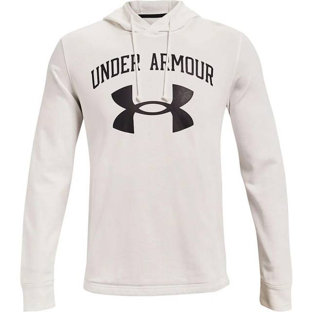 Under Armour Rival Terry Big Logo Mens White Hoodie - Size Medium