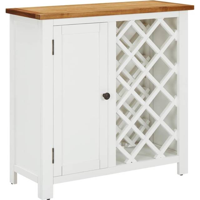 vidaXL Vinskåp för 11 flaskor 80x32x80 cm massiv ek