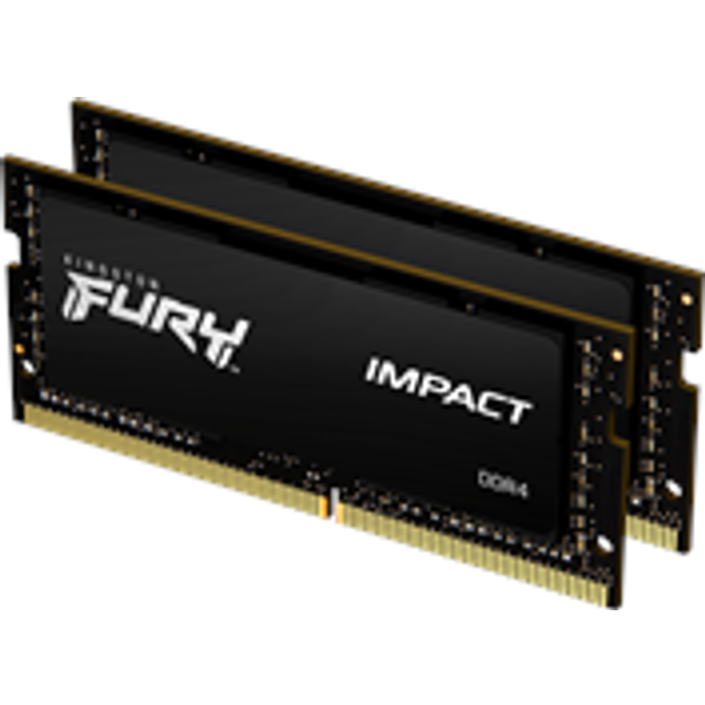 Kingston FURY Impact 64 GB (2 x 32 GB) 3200 MHz DDR4 CL20 laptop minneskit med 2 KF432S20IBK2/64, svart