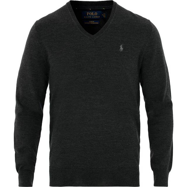 Polo Ralph Lauren, V-neck Knitwear, male, Blue, M, Blue V-Neck Jumper