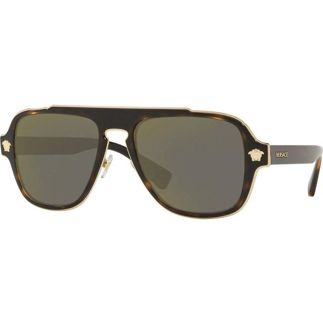 Versace Grey Navigator Mens Sunglasses VE2199 12524T 56 (Dimension: 7.0000x4.0000x3.0000 inches)