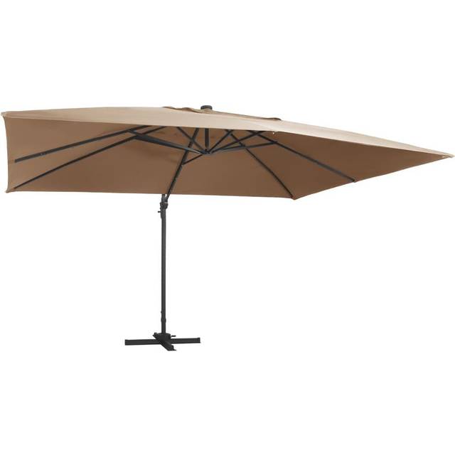 vidaXL Cantilever Garden Parasol with LED Lights and Aluminium Pole Azure blue