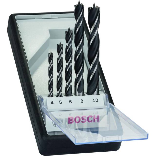 Bosch 2607010527 5 Piece Brad Point Robust Line Drill Set