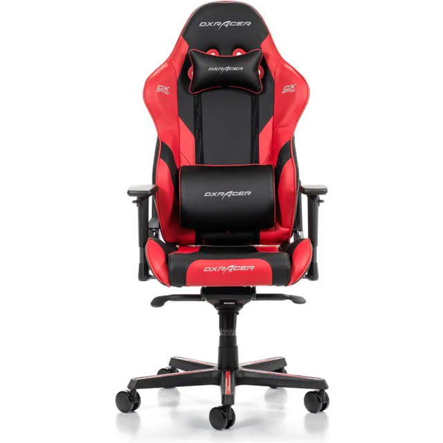 DXRacer (Orginalet) Gladiator G001 Gamingstol, Konstläder, Svart-Röd, Upp till 200 cm