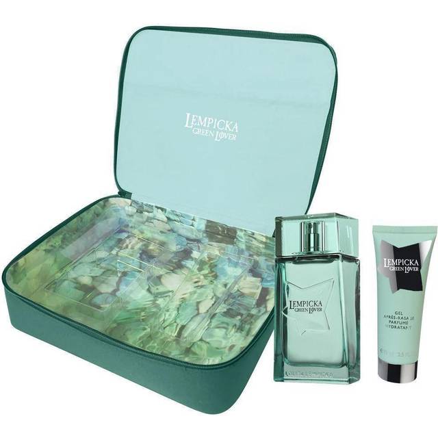 Lolita Lempicka Green Lover Gift Set 100ml Eau De Toilette + 75ml Aftershave Balm + Pouch