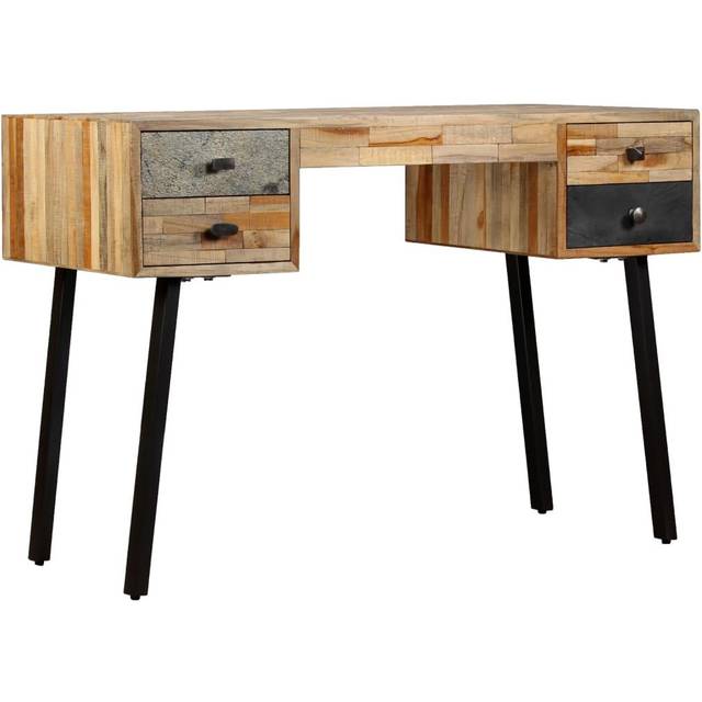 vidaXL Writing Desk Solid Reclaimed Teak 110x50x76 cm - Multicolour