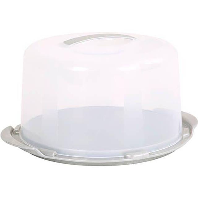 Wham Deep Round Cake & Cheese Dome - Silver - Grey