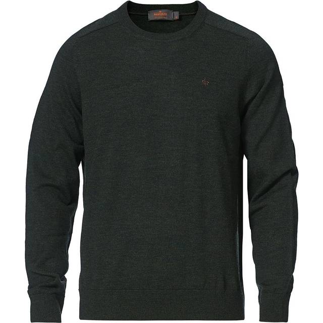 Morris Merino O-neck Olive Melange