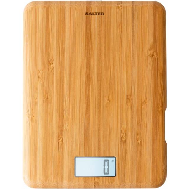 Salter Eco Bamboo Rechargeable Digital Kitchen Scale - Sustainably Crafted, Eco Friendly Electronic Scales, Add & Weigh Feature, Aquatronic