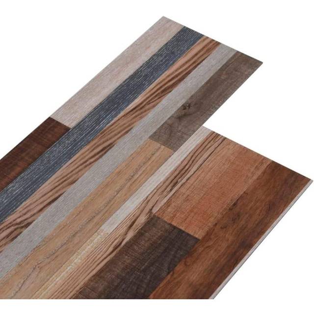 vidaXL PVC Flooring Planks Self-adhesive Multicolour Laminate Floor Tiles