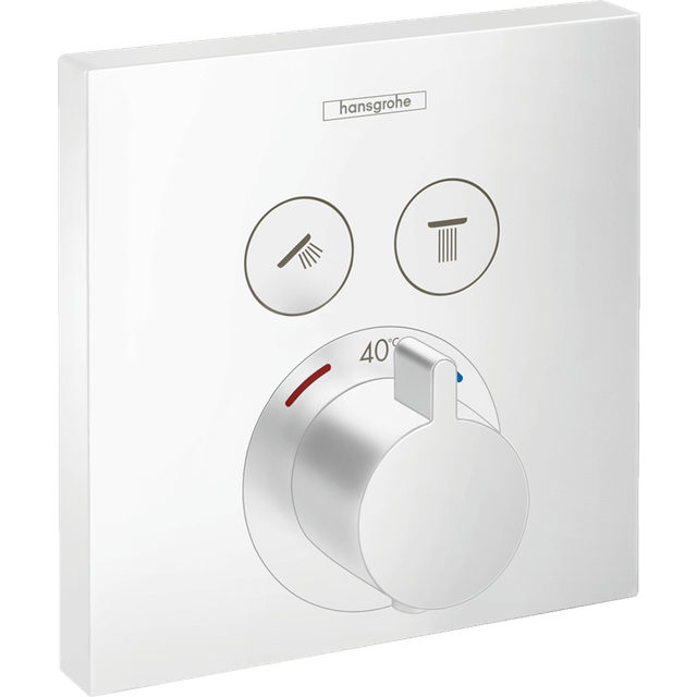 Hansgrohe ShowerSelect Matt White Concealed 2 Outlet Thermostatic Mixe